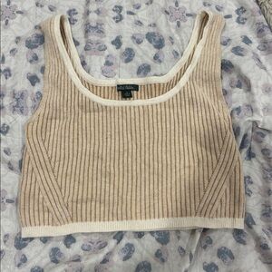 Wild Fable Beige Ribbed Tank Top